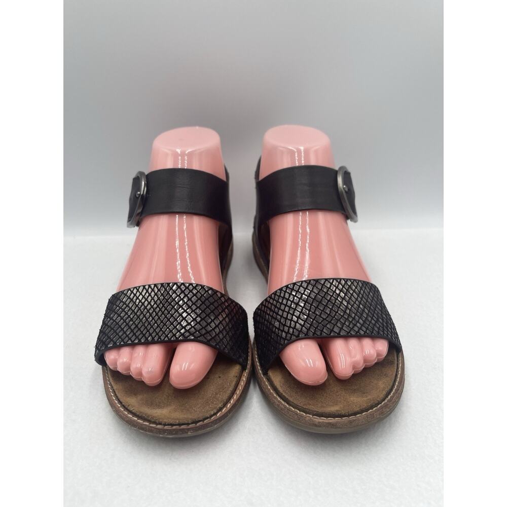 Sofft Bali Metallic Leather Sandals‎ Women Size 6M Black - Picture 2 of 16